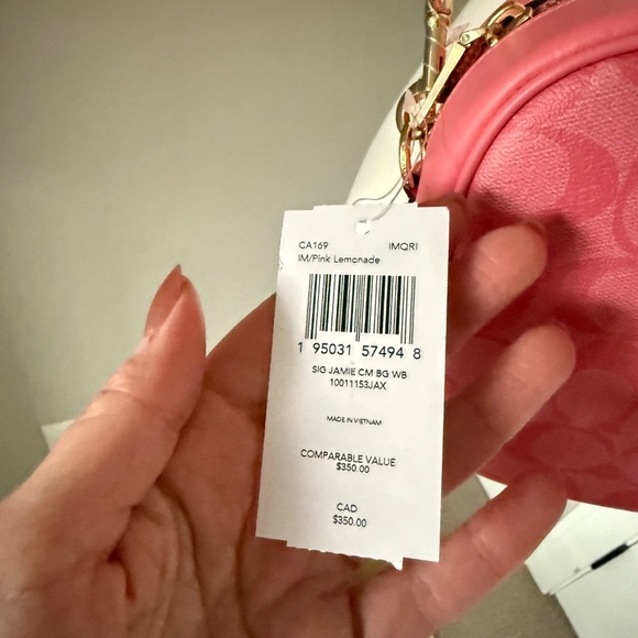 Coach Jamie Camera Bag in Pink Lemonade Blocked Signature Canvas (NWT) - Picture 4 of 13